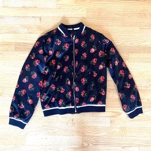 Gap Kids Satin Roses Bomber Jacket Girls XXL